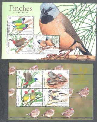 Australia Finches 2 Min Sheets Mnh 2018 - Birds