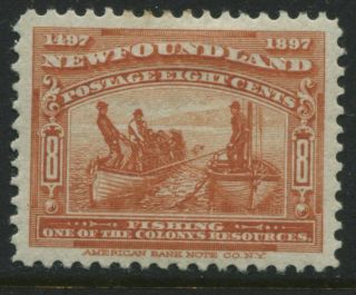 Newfoundland 1897 8 Cents Red Orange O.  G.  And Vf