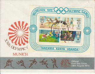 1972 Kenya Uganda Tanzania Munich Olympics Boxing First Day Cover