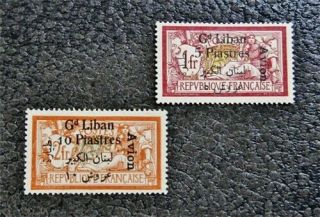 Nystamps French Lebanon Stamp C7 C8 Og H $31