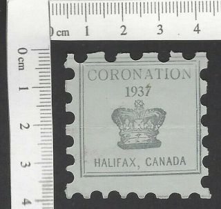 Canada Halifax Coronation 1937 Label Mh