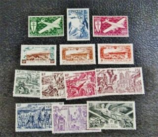 Nystamps French Guiana Stamp C8 // C17 Og H / Nh $30