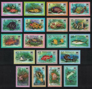 Tuvalu Fish 19v Complete Mnh Sg 105 - 122