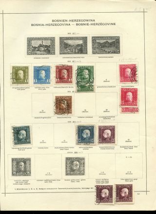 Bosnia & Herzegovina 1912 Album Page Of Stamps V9368