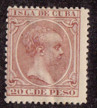 Spain Caribbean Island Colony 152 20c Red Brown Baby King 1894 Cv $20