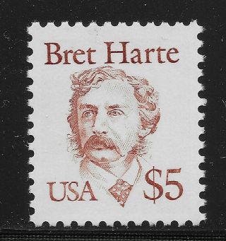 Us Scott 2196,  Single 1987 Bret Harte $5 Vf Mnh