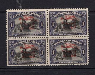 Panama 1930 Air Mail Overprint - Blks Of 4 - Og Mlh - Sc C6 Cats $64.  00