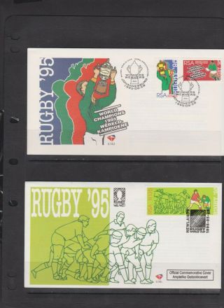 South Africa 1995 Rugby World Cup X 2 Fdc`s Per Scan