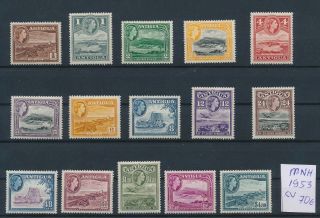 Gx03138 Antigua 1953 Definitives Fine Lot Mnh Cv 70 Eur