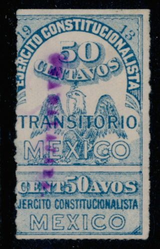 Ad44 Mexico Revenue Rv 24a 50ctv 1913 Ejerctio Guadalajara Mr $10