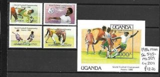 (n508) Uganda,  1986 Mnh Football Stamps,  Sg 505 To Ms509