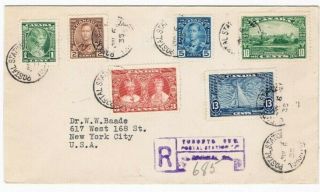 1935 Silver Jubilee Canada Set On A Registered Cover To York