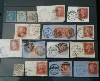 Gb Queen Victoria Stamps On Piece,  And