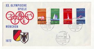 1972 Munchen Munich Fdc Olympiad Olympic Games German Stamps Germany Bundespost