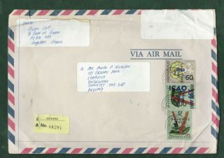 Guyana 1980s Surcharges & Overprints Flowers Fish Postally Stamps On Covers