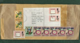 Guyana 1980s Surcharges & Overprints Flowers Etc Postally Stamps On Cover