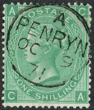 1867 Sg117 1/ - Green Pl 5 Ca With Fine Penryn Cds Very Fine Cat.  £45.  00