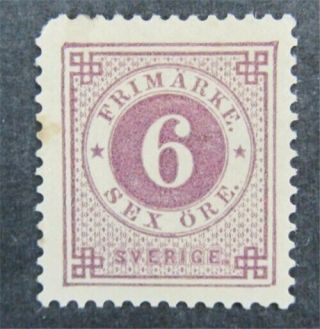 Nystamps Sweden Stamp 44 Og H $30 Signed
