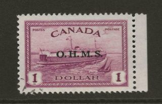 Canada Sgo170 $1 Purple With O.  H.  M.  S.  Official Overprint Fine Cat £70