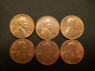 1967,  1973,  1974,  1976 D,  1982 P,  1982 P Lincoln Pennies 6 Coins