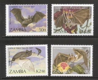 Zambia Sc 466 - 469 Bats.  Complete Set.  Mnh