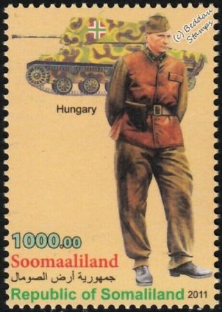 Wwii Hungarian Army 2nd Lt Armored Division Uniform Stamp/csaba 40m Nimrod Tank