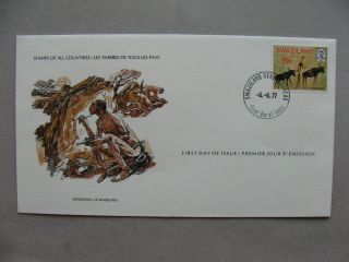 Swaziland,  Cover Fdc 1977,  Rockpainting Prehistoric Humans Art