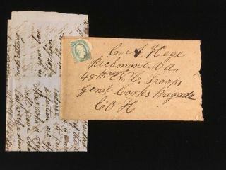 1863 Confederate Cover Csa 11 From Father To Soldier,  With Letter