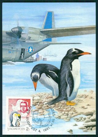 Hungary Mk Antarctic Shackleton Penguin Penguins Carte Maximum Card Mc Cm Br75
