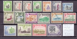 Rhodesia 1959 - 1962.  Stamp.  Yt 19/32,  19a,  20a.  €169.  00