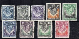 Northern Rhodesia 1938 - 52 4 1/2d To 20s Fu Cds