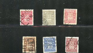 Lot 66819 J1 - J6 Postage Due Stamps Norway Bob