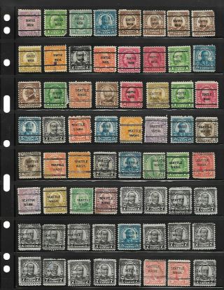 A Two Sided Vario Page Loaded With 128 Washington Local And Bureau Precancels