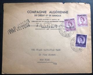 1958 Tangier Morocco British Agencies Commercial Bank Cover To York Usa