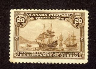 Canada Stamp 1908 Quebec Tercent.  103 - 20c Cartier 