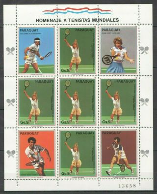 Ec123 1986 Paraguay Sport Tennis World Cup Michel 20 Euro 1kb Mnh