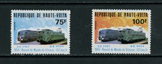 S485 Burkina Faso 1980 Trains Locomotives 2v.  Mnh