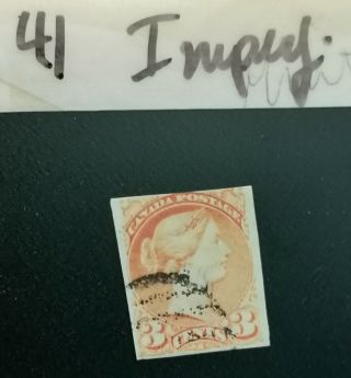 Sq Canada 3 Cent 41 Imperf Single