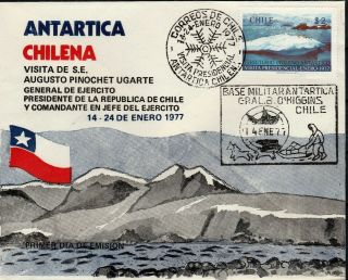 Chile 1977 Fdc President Pinochet Visit To Antarctic B Scarce