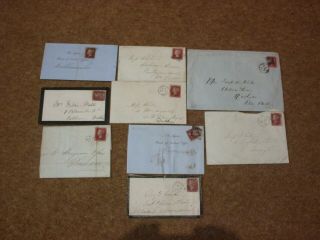 Small Selection Of Qv 1d Red Perfs On Cover / Wrapper (9) - Rf642