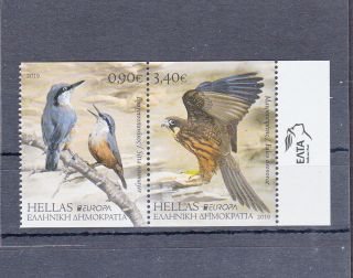 Greece 2019 Europa Cept National Birds Imperforate Pair With Elta Logo Mnh