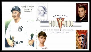Mayfairstamps Us Fdc 2009 Gary Cooper Grace Kelly Combo Audrey Hepburn First Day