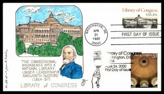 Mayfairstamps Us Fdc 1982 Paslay Library Of Congress 2000 Dual Cancels First Day