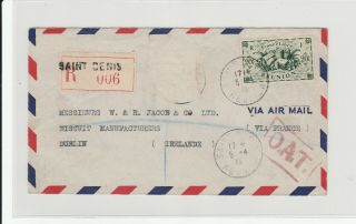 Onwards Air Transmission.  Cover Sent From Saint Denis To Ireland.  1946.
