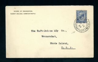 Constantinople British A.  P.  O.  1920 Cover To U.  S.  A.  (s586)