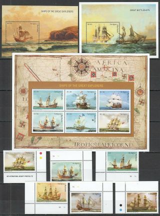 K185 Antigua&barbuda Ships 2334 - 39 Michel 23.  8 € 2bl,  Kb,  Set Mnh Stamps