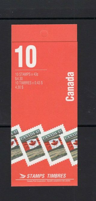 Canada 1994 10 X 43c Flag 1359d P 14.  5 Booklet Bk153aa