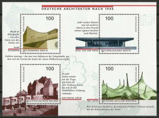 Germany 1997 Mnh - Architecture Post 1945 - Van Der Rohe,  Scharoun,  Boehm,  Otto
