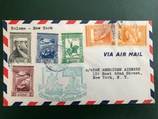 Portuguese Guinea,  1941 Pan American Airways First Flight Bolama To York