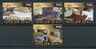 Papua Guinea Png 2018 Mnh Coffee Processing Beans 4v Set Nature Stamps
